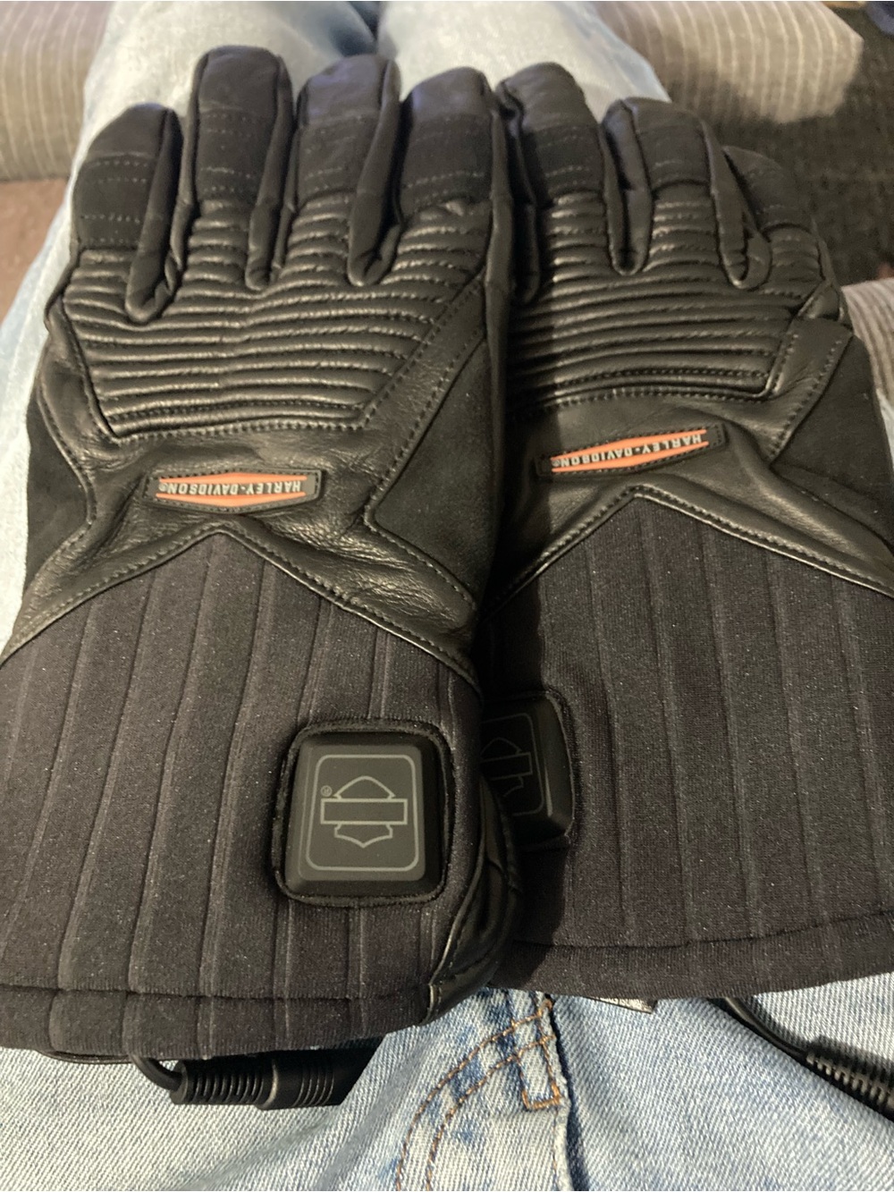Harley Davidson Heated Leather Gauntlet Gloves